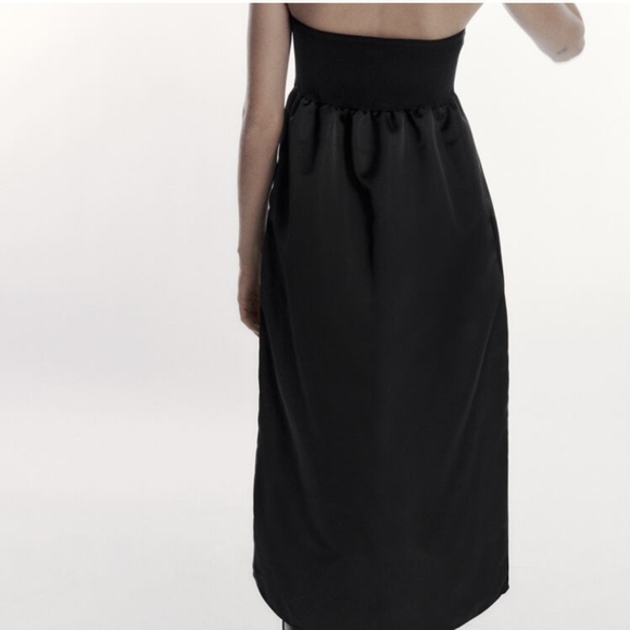 Zara CONTRAST Silky and KNIT Straight Fit Dress - Picture 4 of 7